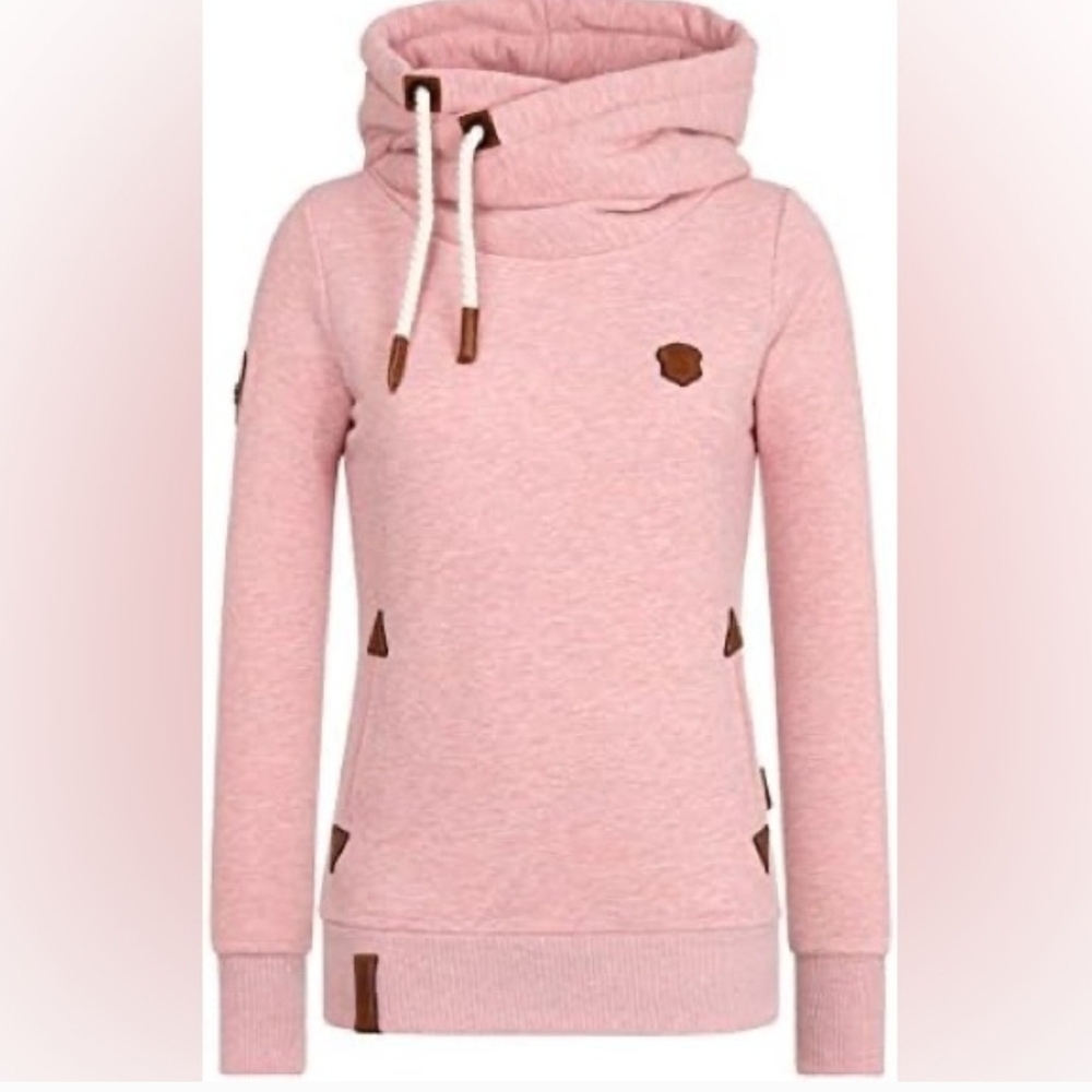 Naketano Dusty Pink Hoodie with Dark Trim
